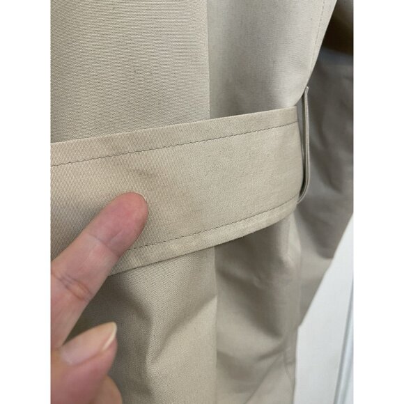 London Fog Men's Trench Coat Pea coat Zip Out Lining Size 42 Reg Tan VTG - Picture 7 of 16